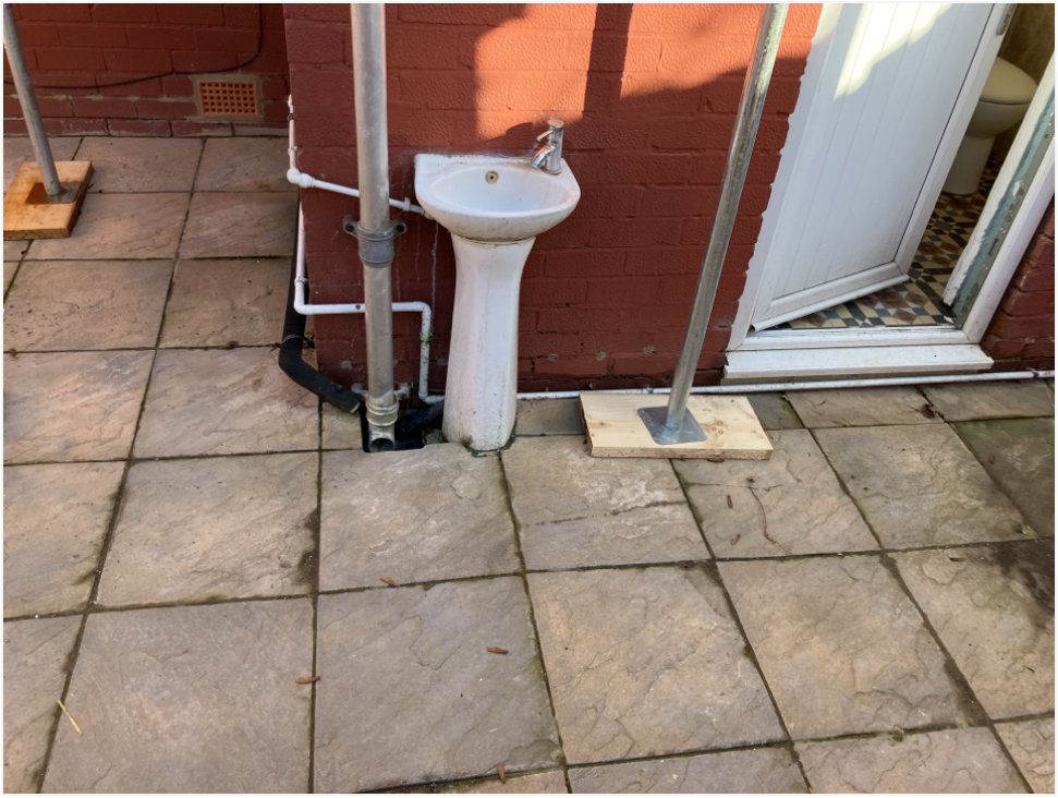 An outdoor sink
